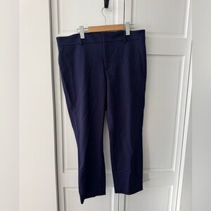 Club Monaco Navy Woven Straight Leg Trousers | Tailored Fit | Size 12